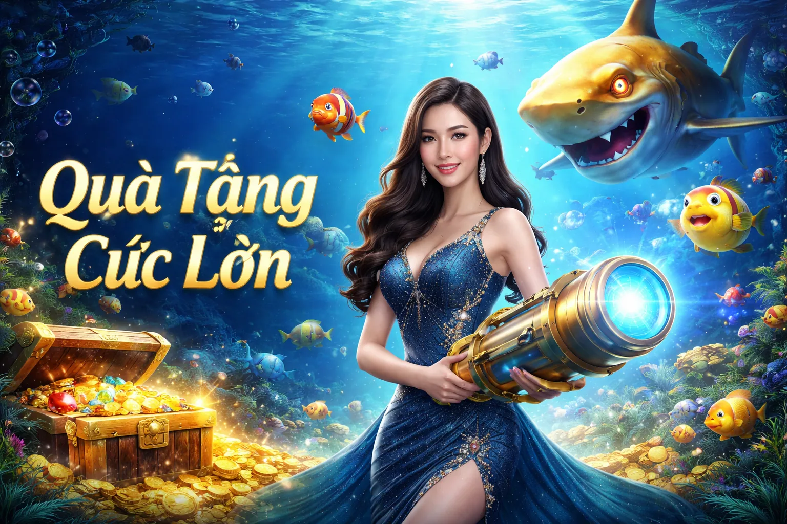 Giao diện trò chơi Bắn Cá k9cc game bài với người chơi đang săn cá